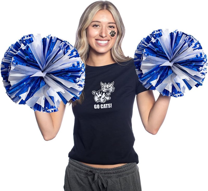 Anderson's Metallic Blue & White Foil Baton School Spirit Shakers, Cheerleader Pom Poms, Football, Basketball, Homecoming Squad, Team, Party, Dance, Club, Performance, Fan Celebration Pack of 2 - Image 5